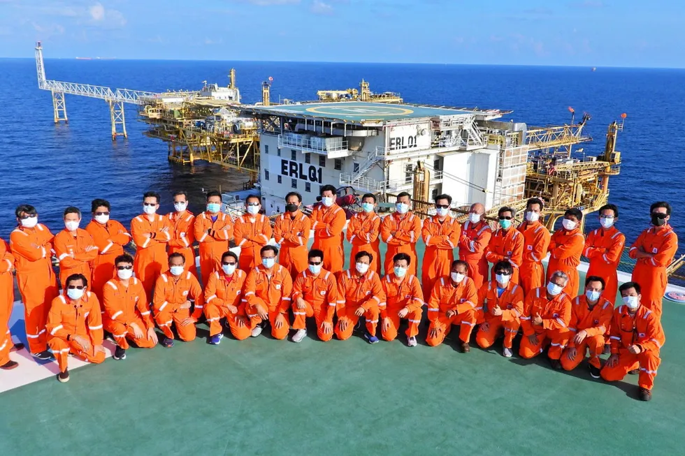 PTTEP workers: at the Erawan asset offshore Thailand.