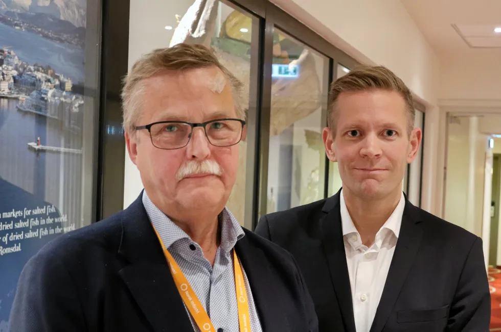Utviklingsdirektør Knut Andresen i Brunvoll, her sammen med konserndirektør Kåre Øyvind Vassdal.
