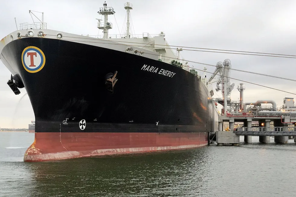 Volumes: the 174,000 cubic-metre LNG carrier Maria Energy at Corpus Christi LNG in Texas, US