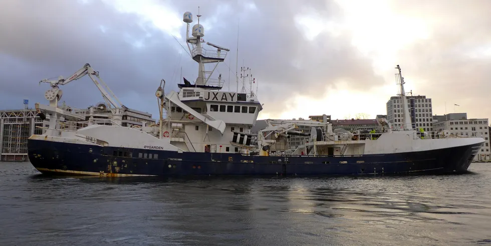 Fiskebåtrederiene Sen Havfiske og Eintor er begge konkurs etter forsøk på fiske med «Øygarden». Her er båten i Bergen i januar 2020.