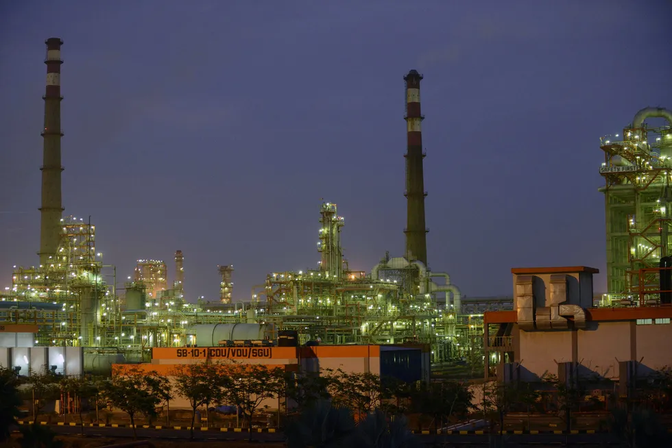 In operation: Nayara Energy's Vadinar oil refinery in Gujarat, India