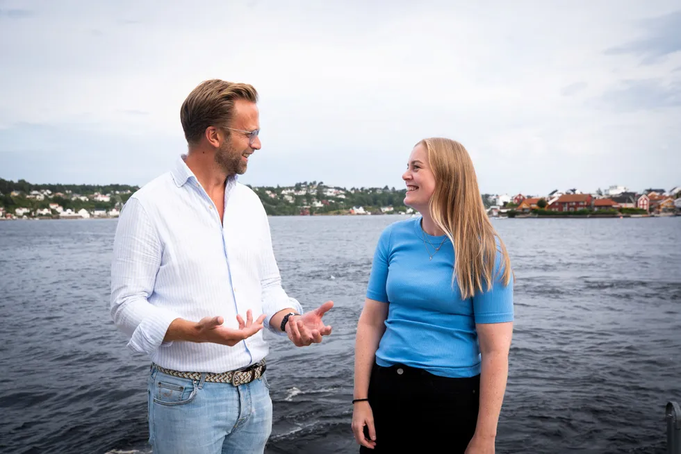 Høyre-toppene Nikolai Astrup og Tina Bru foreslo nylig å utrede innføring grunnrenteskatt på havvind.