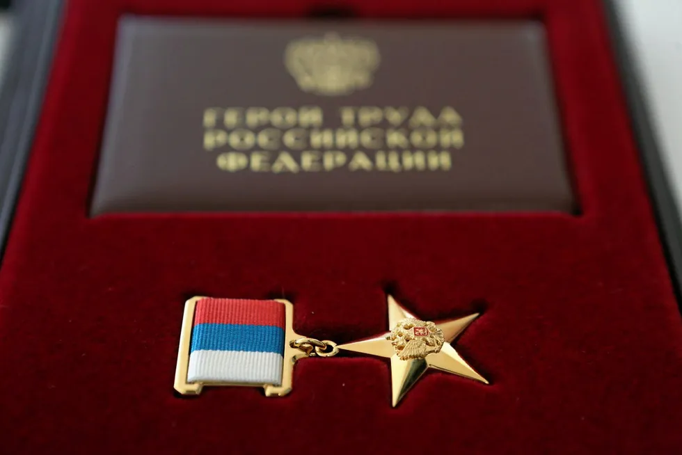 Birthday present: Russian Hero of Labour golden award