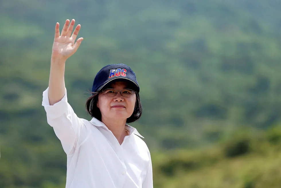Taiwans president Tsai Ing-wen under en militærøvelse i august i fjor. Foto: Tyrone Siu/Reuters/NTB Scanpix