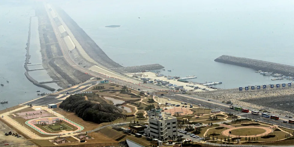 Saemangeum seawall in Gunsan, some 200 kilometers south of Seoul