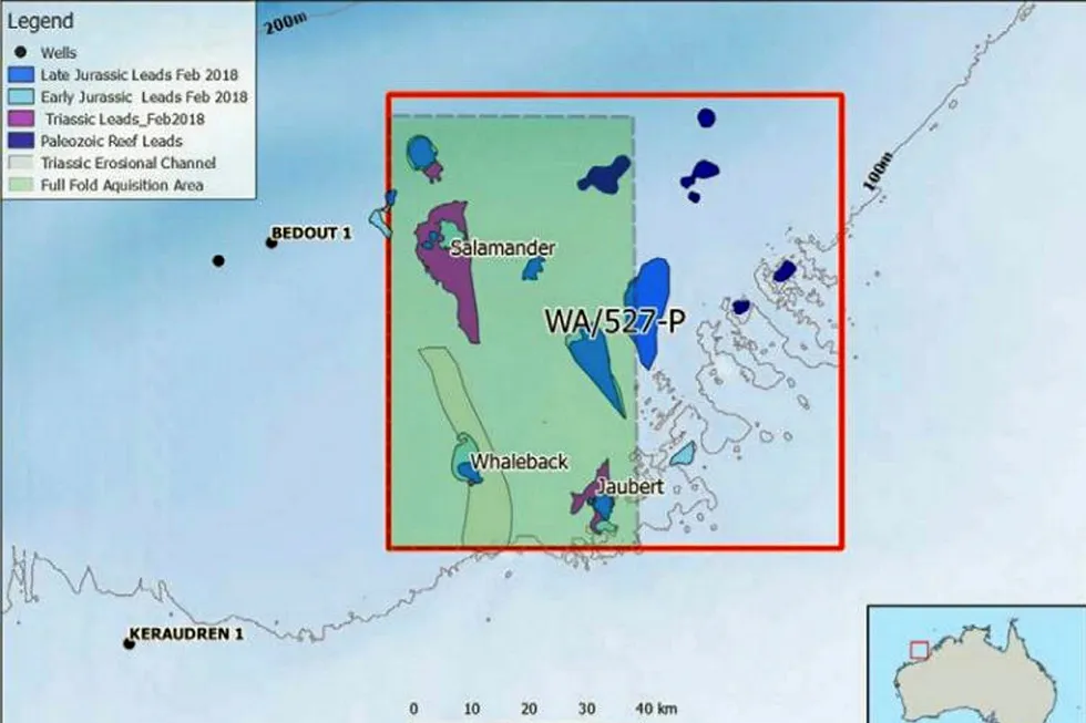 Offshore shoot: the location of the environmental planning area for the Sauropod 3D seismic survey
