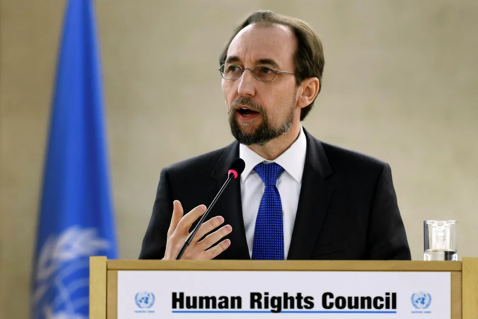 FNs høykommisær for menneskerettigheter, Zeid Ra'ad Zeid al-Hussein kritiserer USAs nye administrasjon. Foto: FABRICE COFFRINI