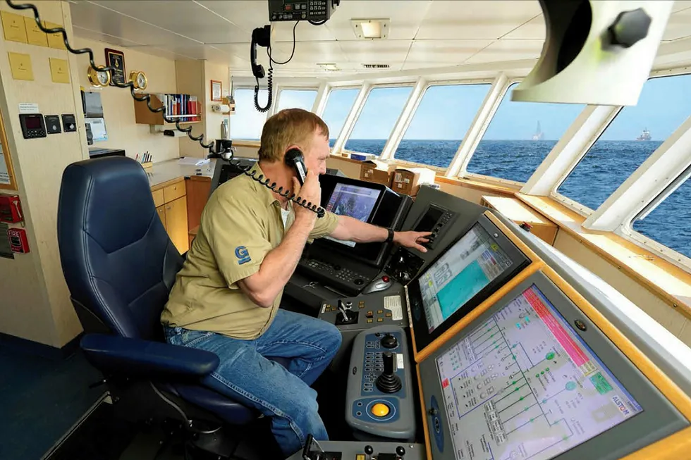 Chosen course: a GulfMark officer on the bridge of one of the company's vessels