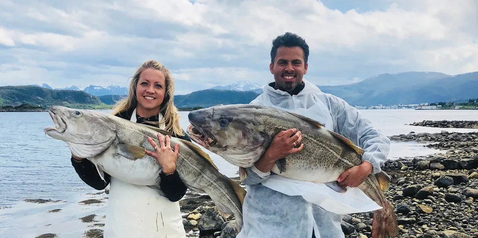 Lisa Leinebø Pinheiro og Daniel Harbo Pinheiro i eksportselskapet PHL Seagold stiller med hele familien på den gigantiske sjømatmessa i Barcelona neste uke.