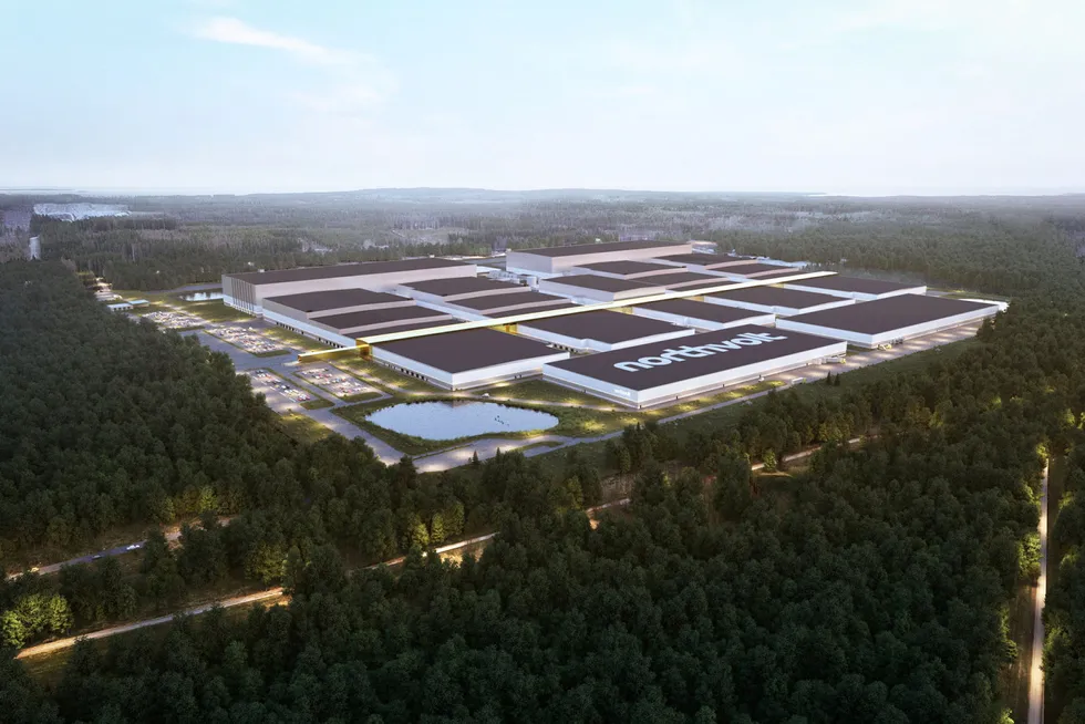 Denne batterifabrikken ved Skellefteå i Sverige skal stå ferdig i 2023. Ifølge IEA vil målsetningen om 20 nye batterifabrikker hvert år frem til 2030 innebære at behovet for metaller og mineraler vil femdobles.