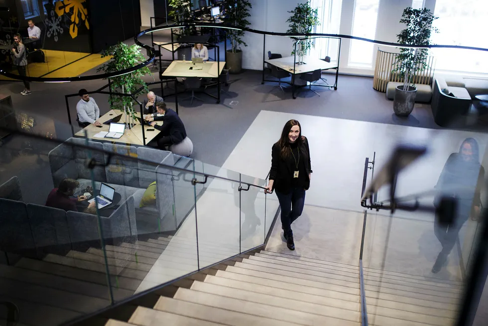 Ice.nets nye lokaler i Nydalen i Oslo er spesialdesignet for måten de ansatte jobber på. «Dna-direktør» Mette Hopsdal har ansvar for å bygge opp en ny kultur i selskapet. Foto: Nicklas Knudsen