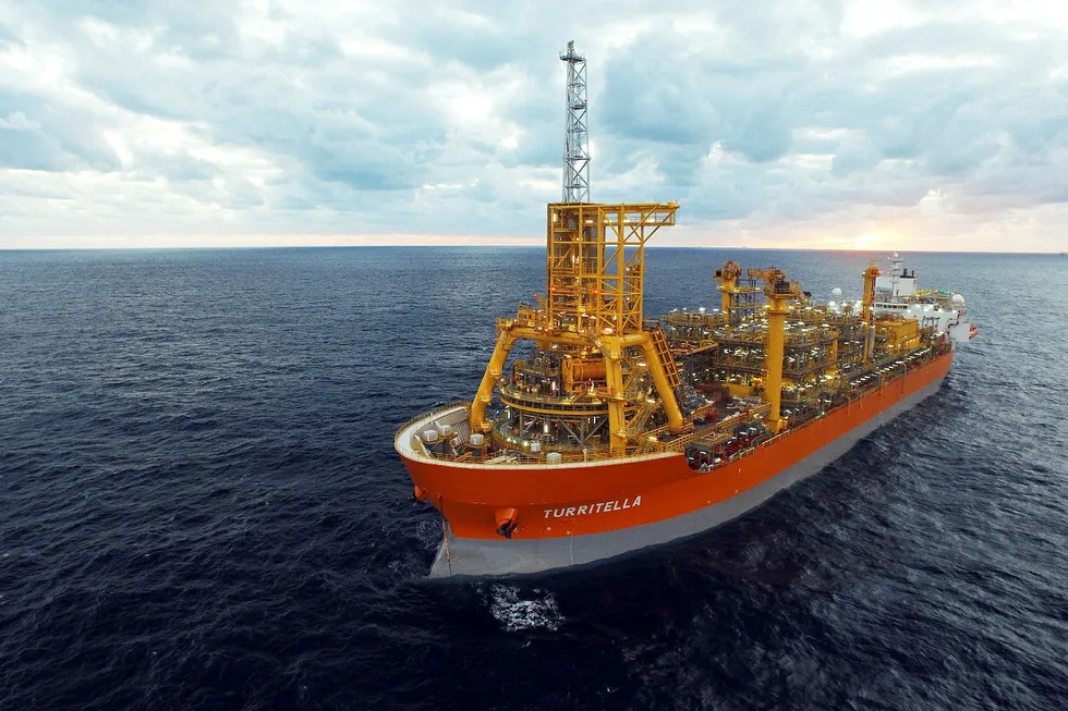 Record breaking: The Turritella FPSO on site at the Stones project in the Gulf of Mexico. . .