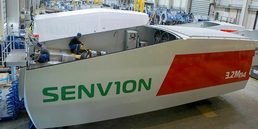 Senvion turbine assembly in Bremerhaven, Germany