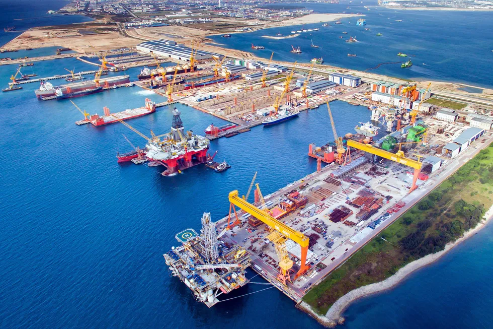Busier times: Sembcorp Marine's Tuas Boulevard Yard in March 2016
