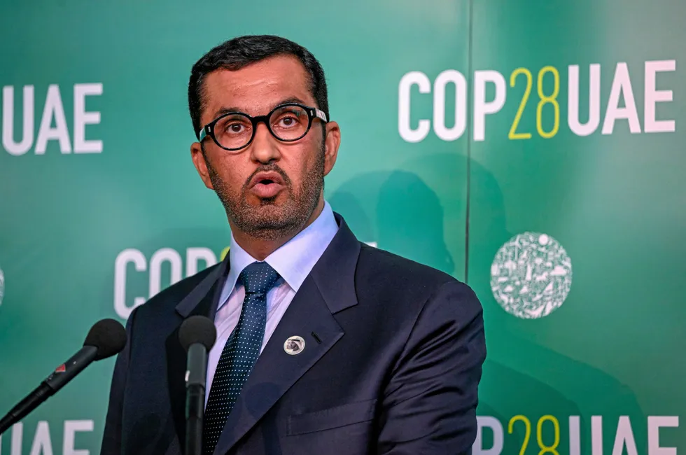 COP28 president-designate Sultan Ahmed Al Jaber speaking at the UN climate change conference in Bonn, Germany, in June.