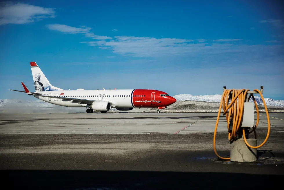 Norwegian-fly på Kirkenes lufthavn.
