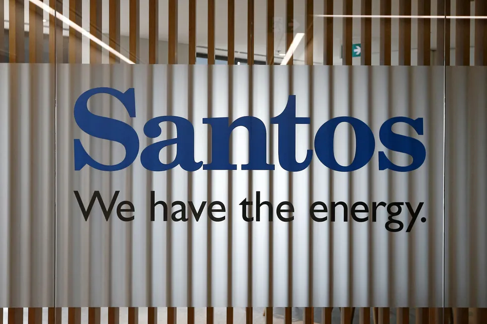 The logo: of Australian oil and gas operator Santos