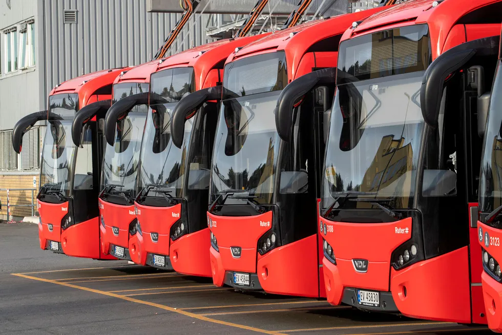 Alle førerne av Ruters by- og regionbusser er tatt ut i streik. Foto: Terje Pedersen / NTB