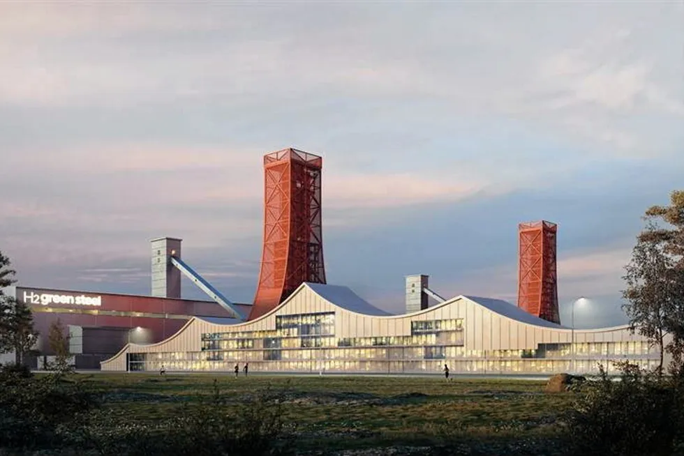 A computer rendering of H2 Green Steel's mill in Boden, Sweden.