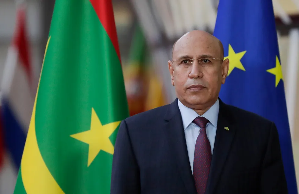 LNG moves: Mauritania’s President Mohamed Ould Ghazouani at the European Council n Belgium, last October