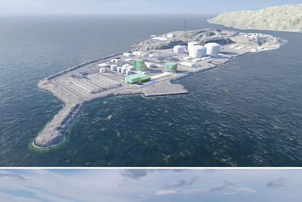 Sanctioned: A rendering of the Snohvit Future project at the Hammefest LNG plant in Norway.