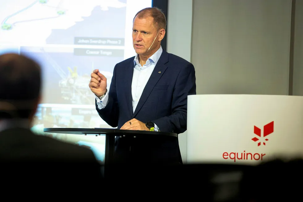 Looking ahead: Equinor chief financial officer Lars Christian Bacher at the company's results presentation
