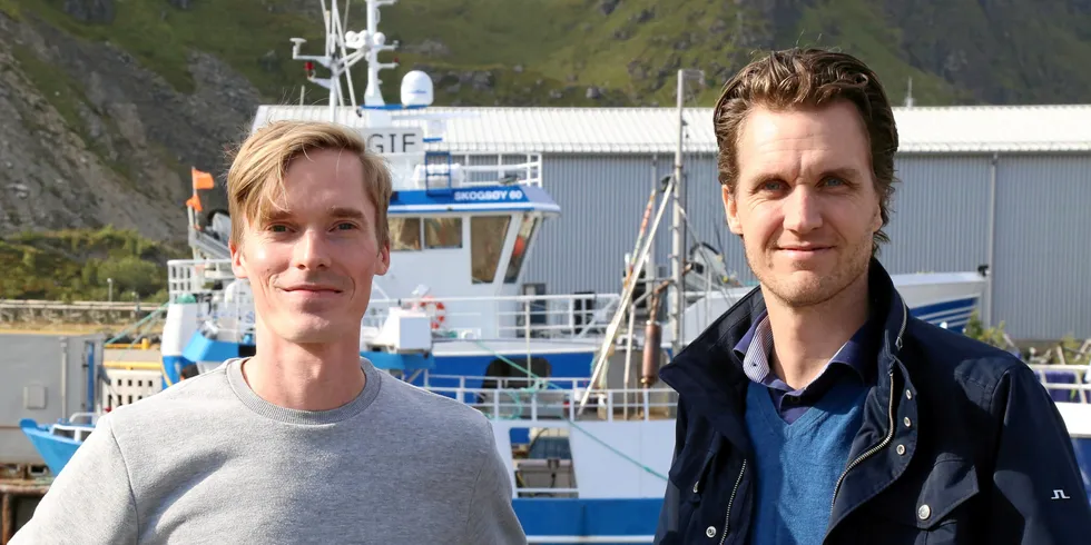 Nicolay Stokvold (t.v.) og Asbjørn Pettersen i Marine Dynamics vil gi rapporteringsbudet en ekstra verdi for fiskerne.