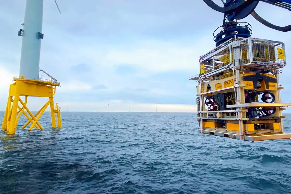 The vehicle being deployed at the 1.1GW Seagreen wind farm off the coast of Scotland.