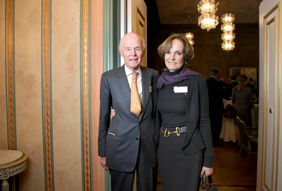 Launch: Fred Olsen (left) is chairman of the Fred Olsen Group, which is run by daughter Anette Olsen
