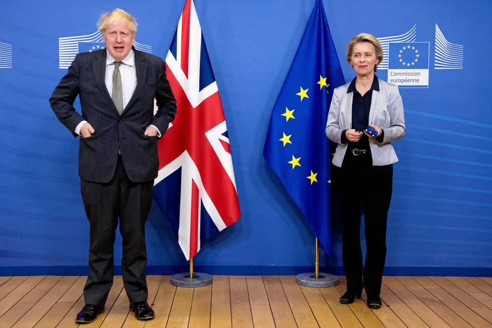 UK Prime Minister Boris Johnson and European Commission President Ursula von der Leyen. Neither trading bloc has so far not implemented a specific ban on Russian seafood, but impacts are still set to be felt.