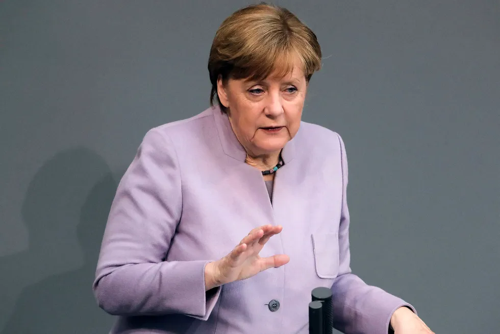 Forbundskansler Angela Merkel kritiserer Tyrkia. Foto: Markus Schreiber/AP/NTB scanpix