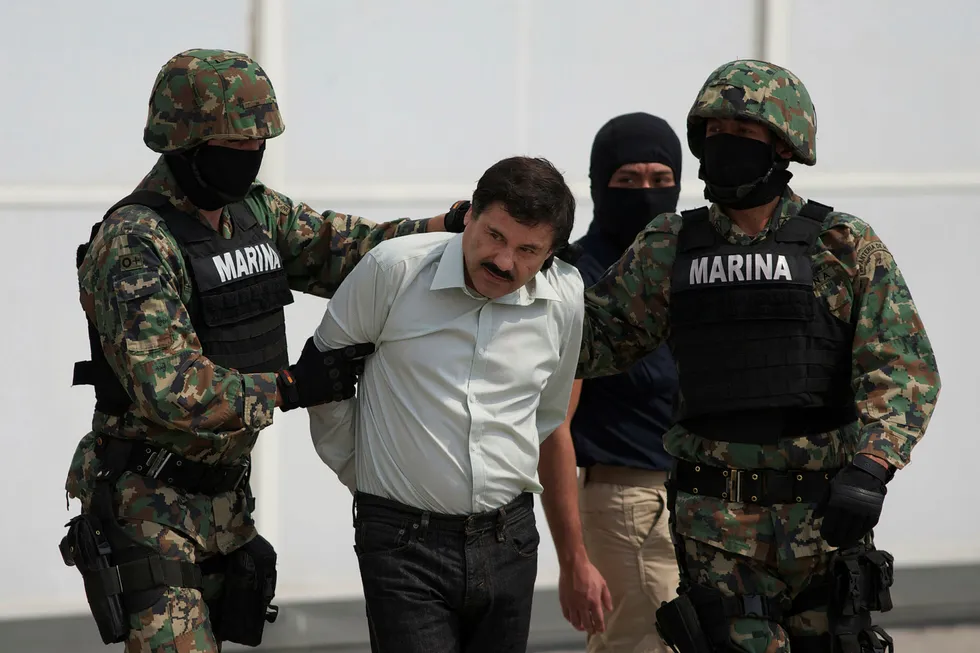 Joaquin «El Chapo» Guzman er funnet skyldig i New York. Her i Mexico City like etter den siste pågripelsen i 2016.