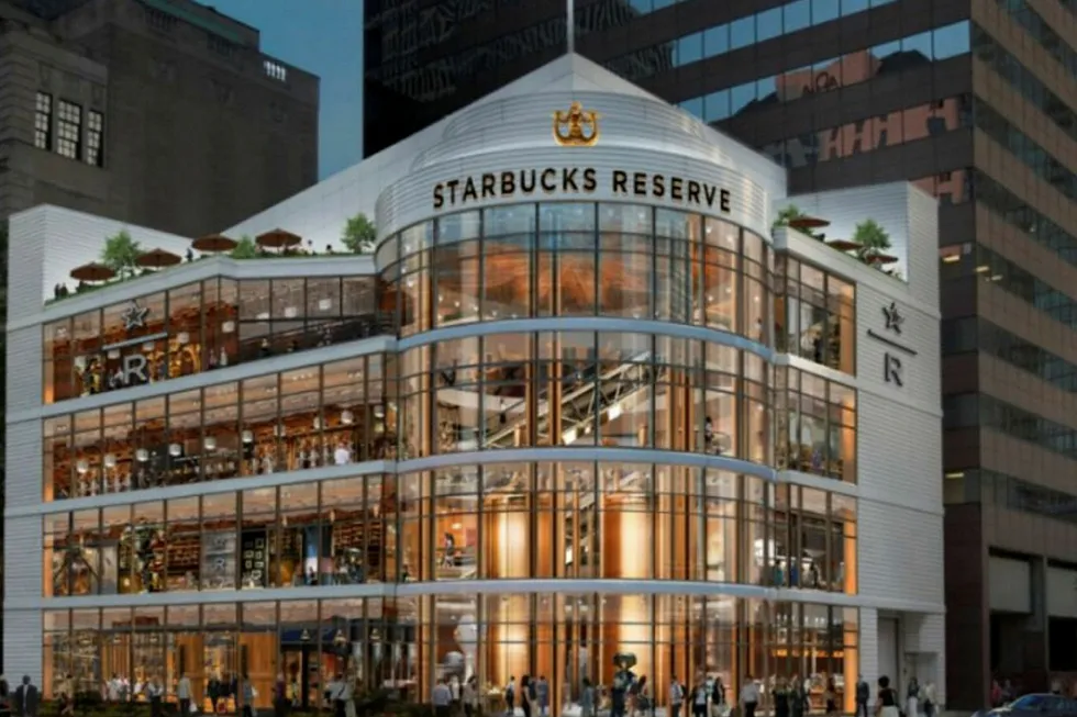 Verdens største Starbucks åpner i Chicago, USA 15. november.