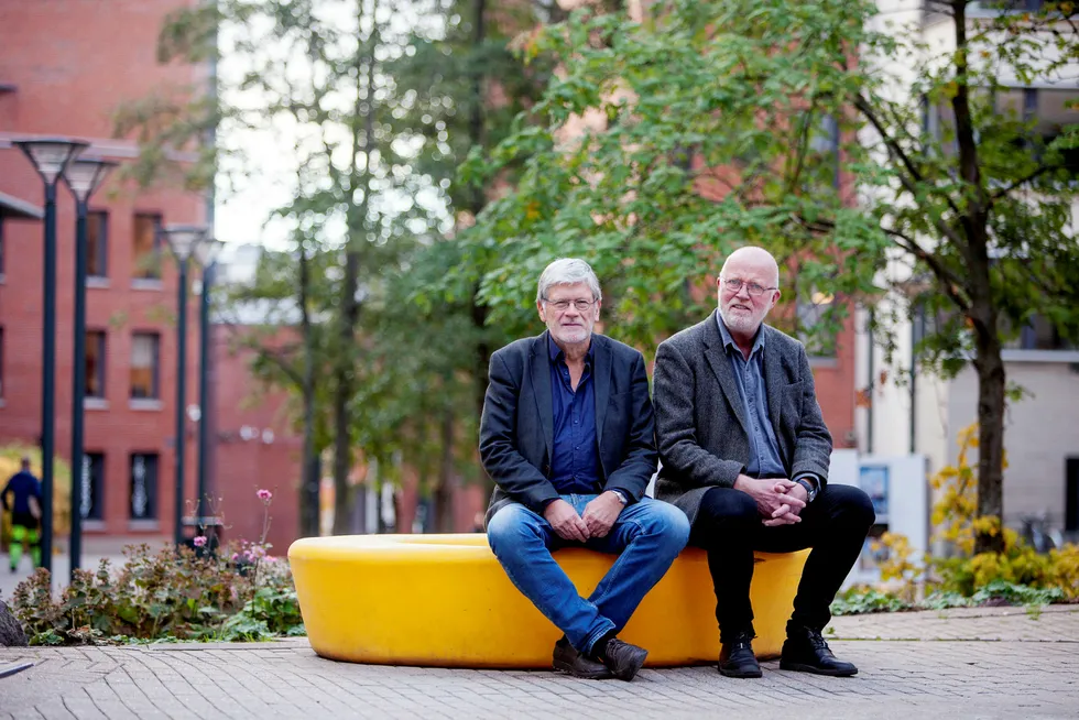 Ansettelsen av en ny rektor har ikke gått rolig for seg på Oslomet. Professorene Anders Breidlid (til høyre) og Ragnar Audunson er misfornøyd med ansettelsesprosessen.