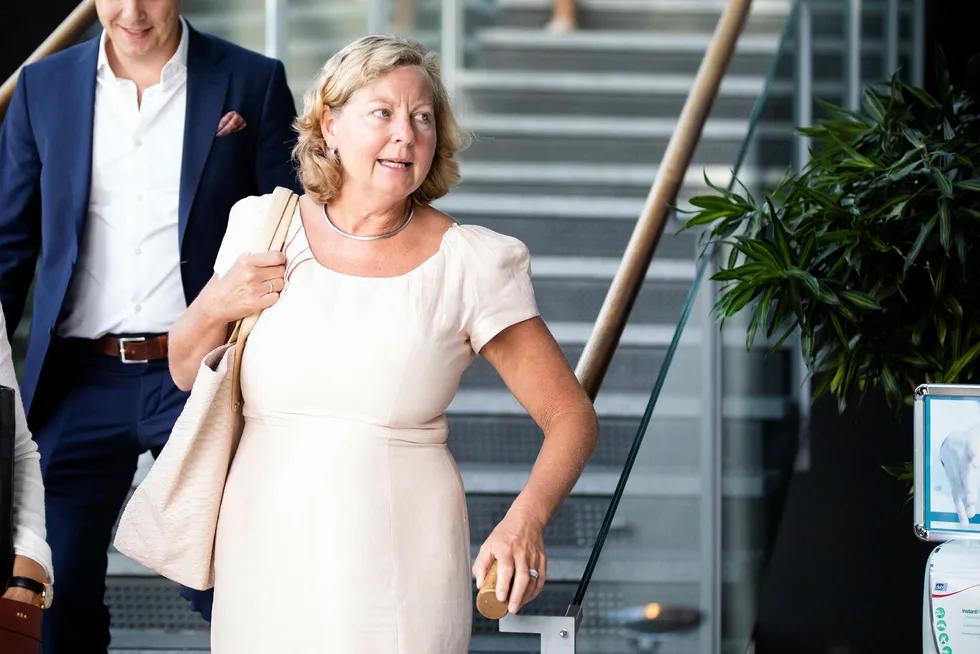 Tidligere administrerende direktør i Telenor Norge, Berit Svendsen sier hun forlater Telenor med stolthet over å ha bidratt positivt til selskapets utvikling og vekst gjennom 30 år. Her er hun fotografert før presentasjonen av Telenor Groups kvartalsresultat etter 2. kvartal i år.