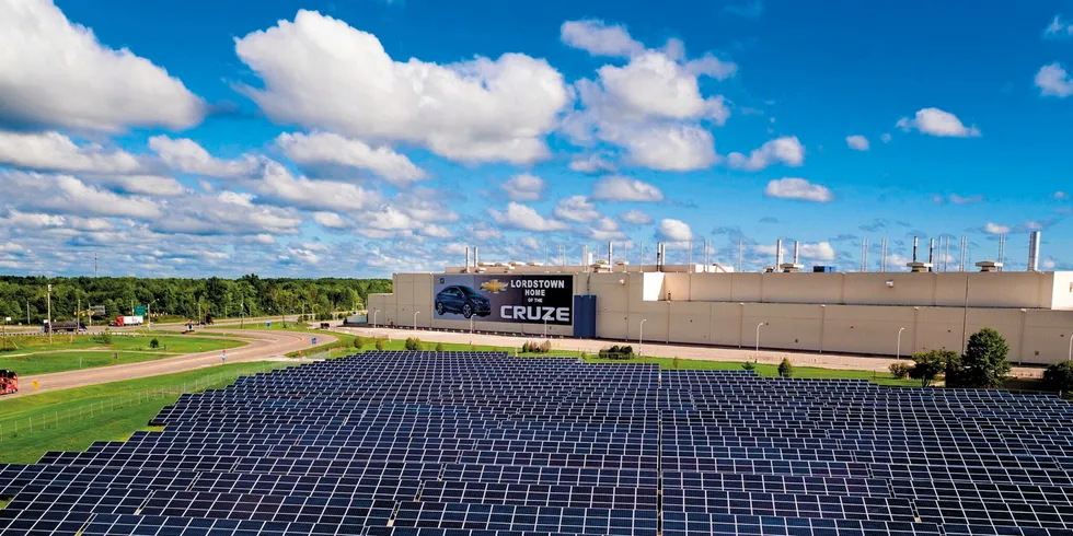 General Motors' 2.2MW solar farm at its Lordstown factory in Ohio