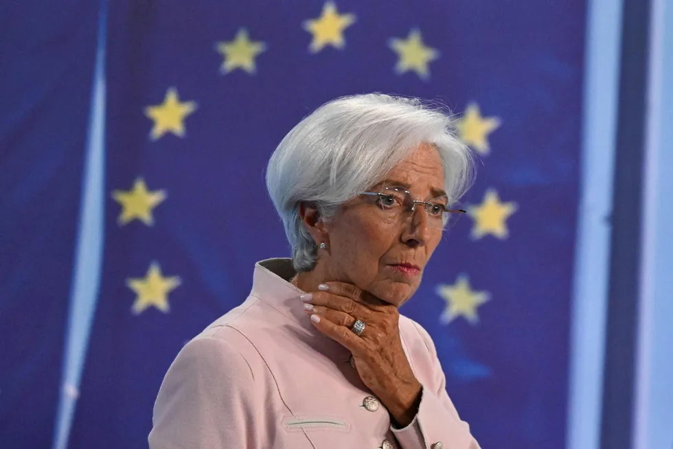Sentralbanksjef Christine Lagarde hevet styringsrenten i eurosonen til fire prosent for knappe to uker siden.