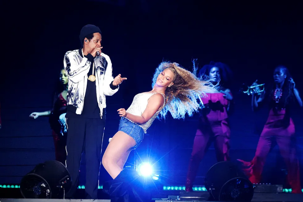 Strømmetjenesten Tidal eies av Jay Z (til venstre), sammen med blant andre kona Beyoncé, og en rekke andre superstjerner.