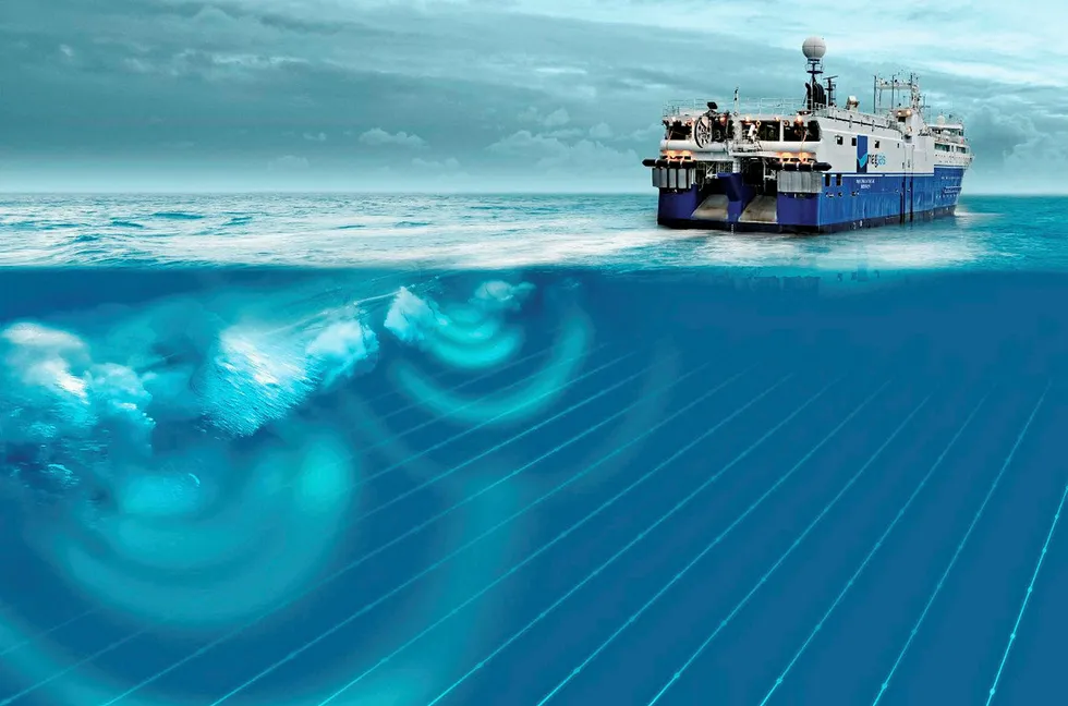 Ocean-bottom seismic illustration