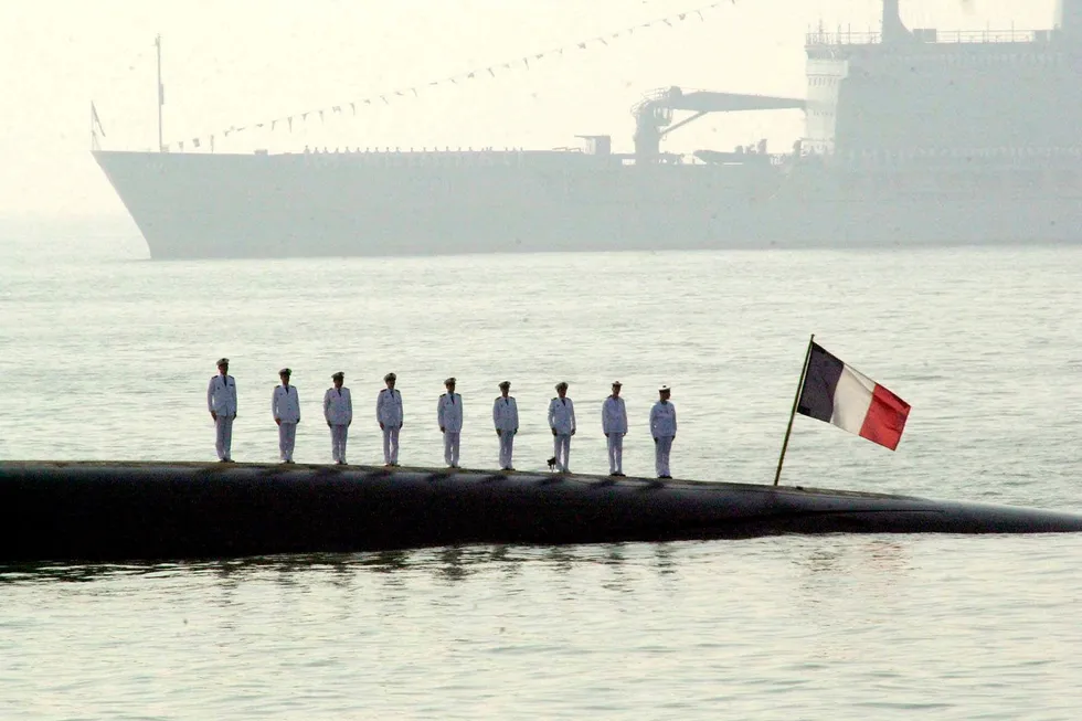 Den franske ubåten «Perle», utstyrt med atomraketter, er en del av Frankrikes «Force de frappe».