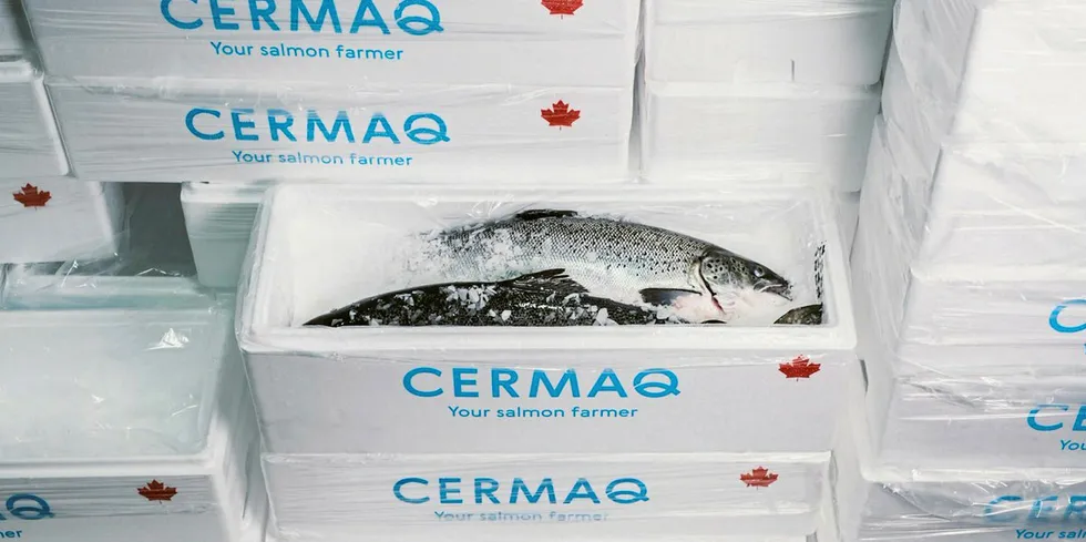 Cermaq's Canadian farmed salmon bound for the US market.