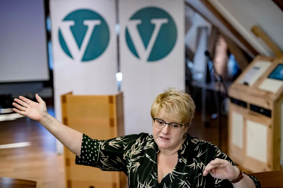 Partileder Trine Skei Grande i Venstre kan glede seg over fremgang på ny måling. Foto: Fartein Rudjord