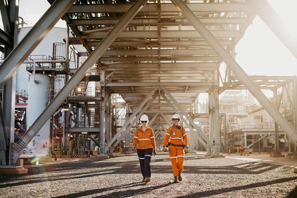 Employees: at the Pluto LNG plant, Western Australia