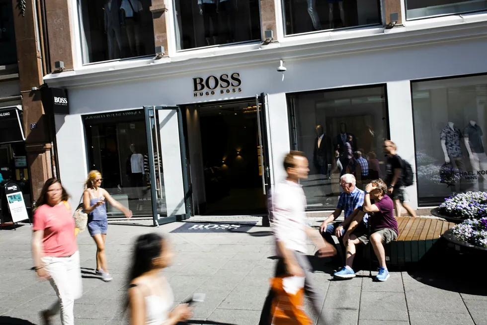 Hugo Boss fikk et driftsunderskudd på 1,3 millioner kroner i fjor. Hovedårsaken er nedskrivning av butikklokalet på Karl Johan i Oslo. Foto: Sebastian S. Bjerkvik