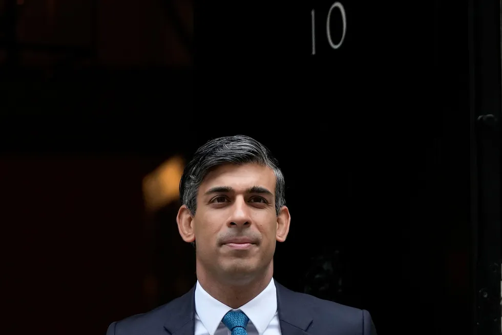 UK Prime Minister Rishi Sunak leaves 10 Downing Street to attend the weekly Prime Ministers’ Questions session. The UK government said on 31 July that it will grant hundreds of new oil and gas licenses in the North Sea in a bid for energy independence.