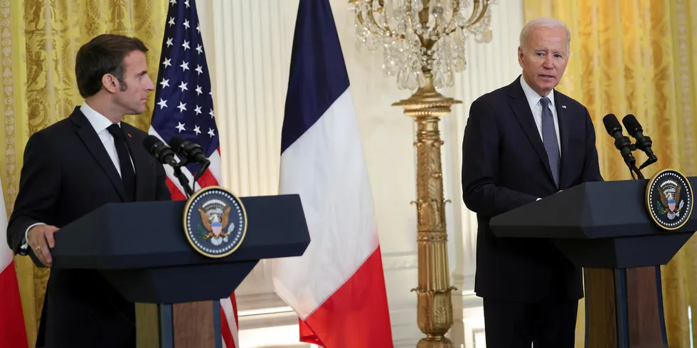 US President Biden and French President Macron exchanged frank views over America's support for green industries.