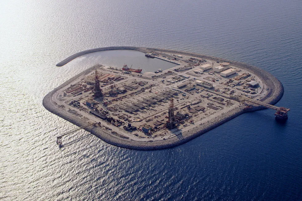 Sour gas development: an artificial island at one of Adnoc's key oil and gas facilities