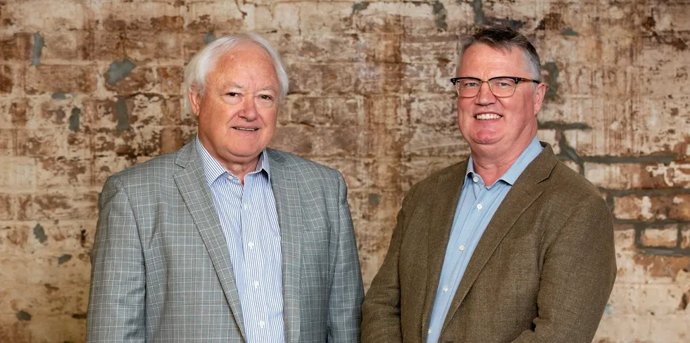 “We needed to ensure we were in the right position to take advantage of lifting global demand," said CEO Peter Reidie, pictured here (right) with Sanford Board Chair Robert McLeod.