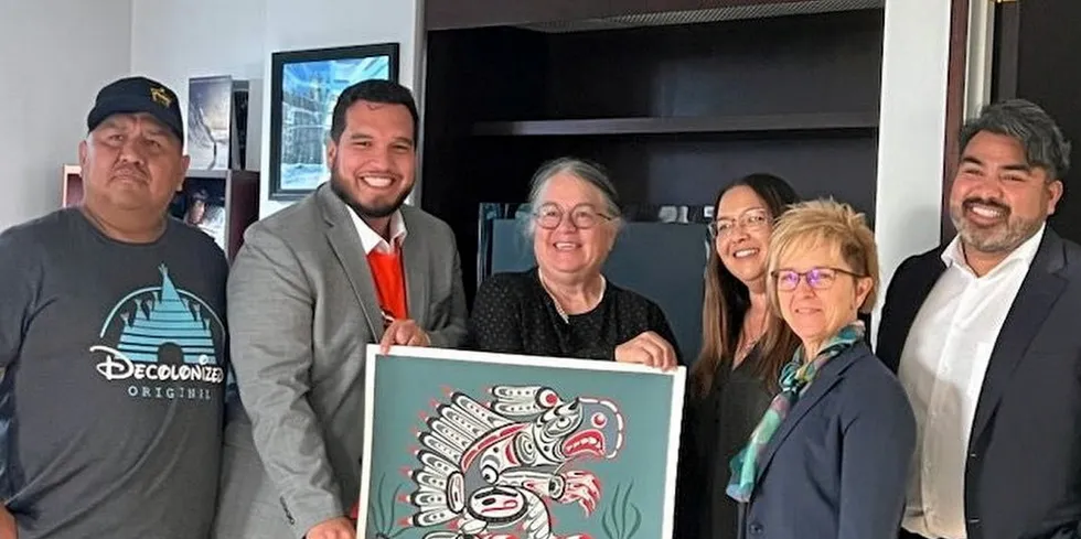 Leaders of Kitasoo Xai'xais, Gwa'Sala-Nakwaxda'xw, Quatsino, and Mowi Canada West said they had a positive and impactful meeting with Minister Diane Lebouthillier in October.