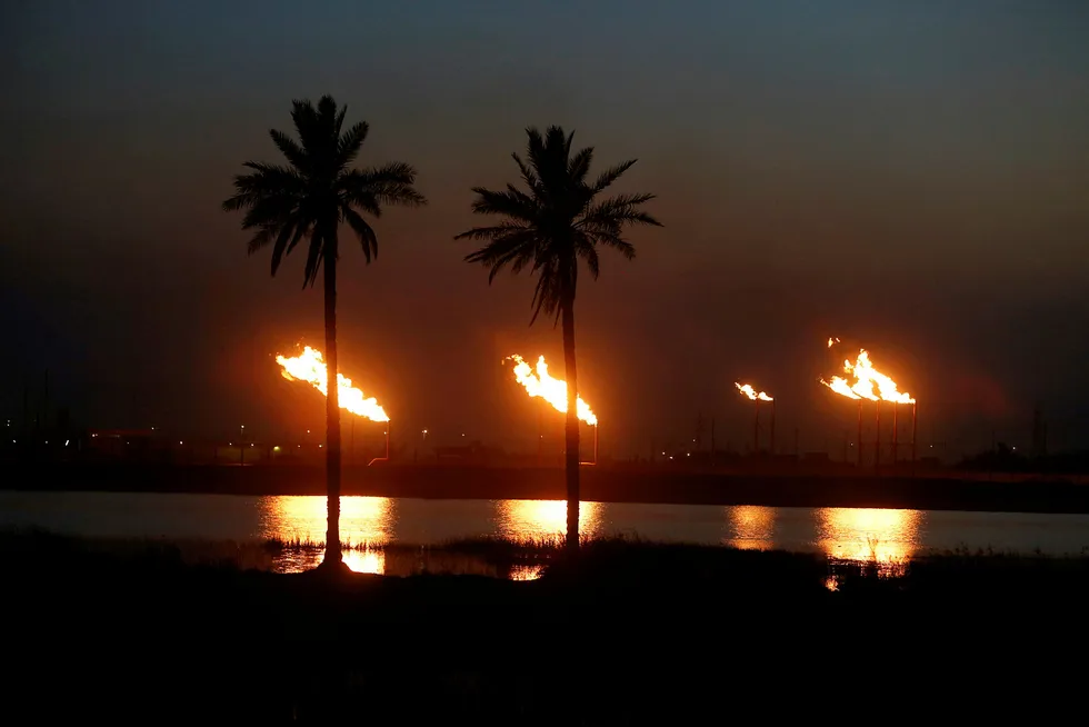 Iraqi output: the Nahr Bin Umar oilfield north of Basra
